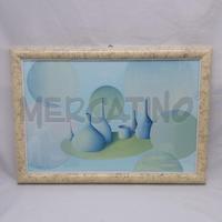 QUADRO ERNESTO CAGLIO VASI AZZURRINI FONDO VERDE