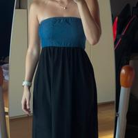 Vestito lungo Tezenis blu e nero – Taglia S