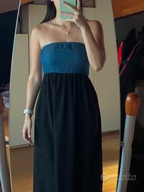 Vestito lungo Tezenis blu e nero – Taglia S