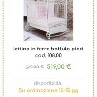 lettino ferro battuto 