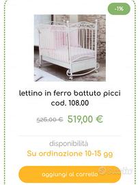 lettino ferro battuto 