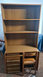 Libreria con scrivania anni '70