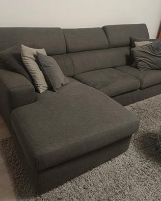 Divano Angolare con Penisola – Grigio Antracite