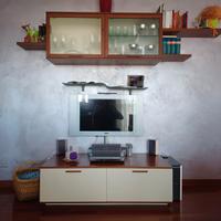 Mobile soggiorno porta TV, vetrina e mensole