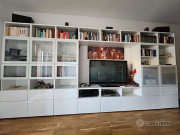 libreria parete attrezzata ikea besta