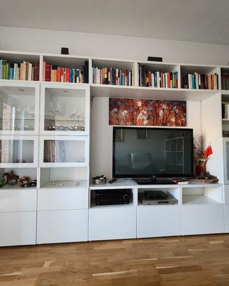 libreria parete attrezzata ikea besta