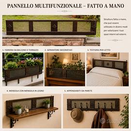 Pannello multifunzionale in legno fatto a mano
