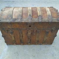 Baule Antico Forziere in Legno Ferro Antiquariato