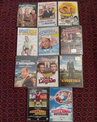 DVD di film comici italiani, con attori italiani.