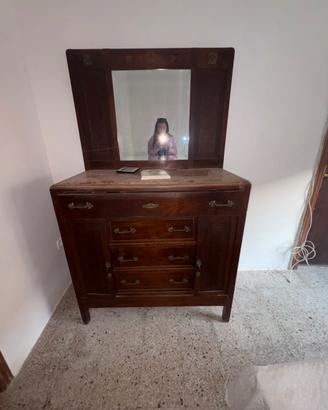 Mobile vintage in legno con specchiera