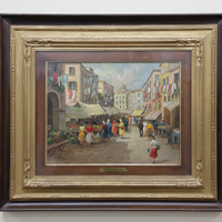 Quadro Vincenzo Curtiello Mercato di Napoli Olio