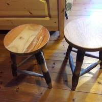 coppia sgabelli  rustici legno
