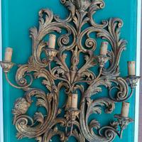 Applique vintage in legno intagliato