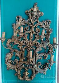 Applique vintage in legno intagliato