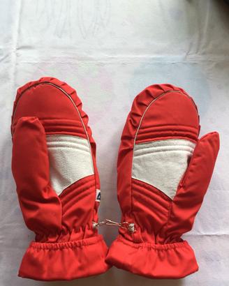 Guanti vintage muffole invernali rosse Dolomite
