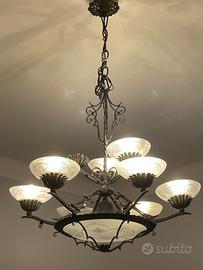 Lampadario antico ferro battuto