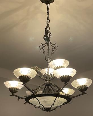 Lampadario antico ferro battuto