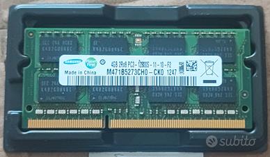 sodimm DDR3 4GB  12800S 1600MHz retrocompatibile