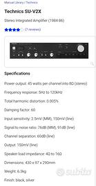 amplificatore technics su-v2x