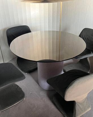 vintage anni 70' tavolo cristallo + 4 poltroncine