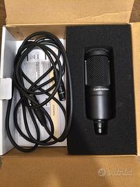 microfono AT2020, asta, schermo isolante popfilter