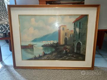 Dipinto vintage "Marina Mediterranea" Anni '60