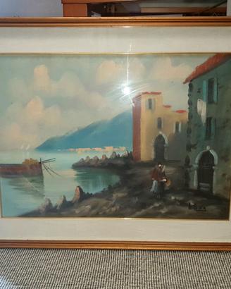 Dipinto vintage "Marina Mediterranea" Anni '60