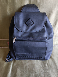Borsa-zainetto in ecopelle nero 26x30x11