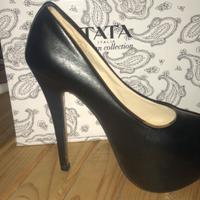 Scarpe con tacco 12 taglie 38 nere con suola rossa