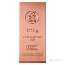 Lingotto di rame 1 KG 999,9 - Heimerle e Meule
