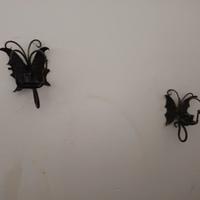 2 Porta candele in ferro vintage