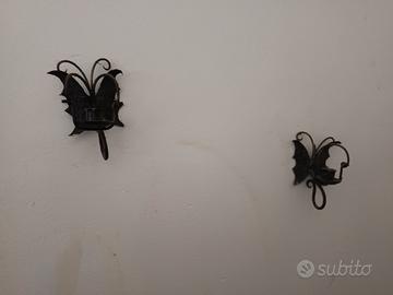 2 Porta candele in ferro vintage