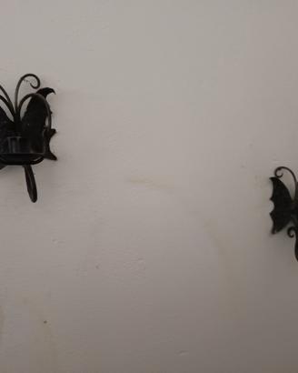 2 Porta candele in ferro vintage
