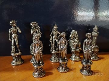 Scacchi metallo placcato oro/argento Michelangelo