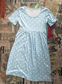 Abito medio azzurro con pois