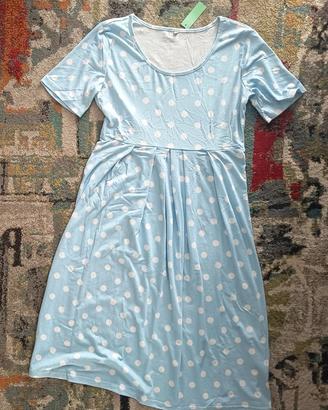 Abito medio azzurro con pois