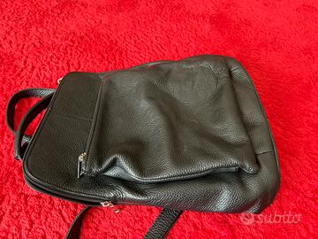 Borsa nera in pelle 36 × 30 cm