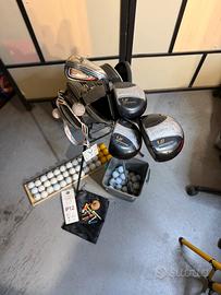 Mazze da golf palline e borsa