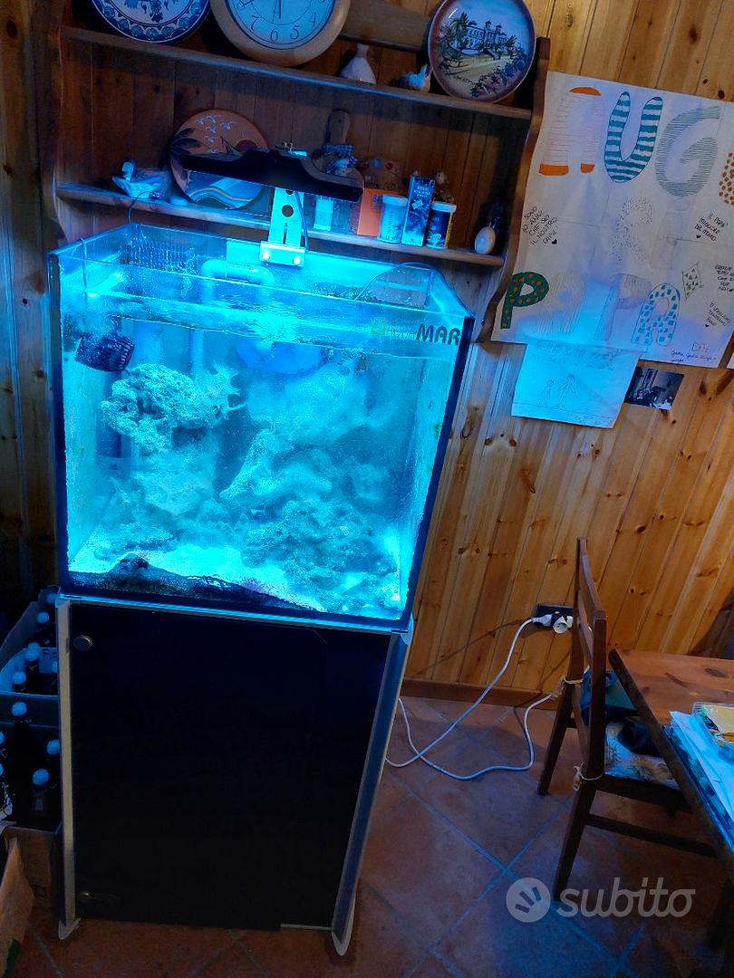 Acquario 300 Litri Con Mobile E Filtro A Cascata - Vetro Curvo 11mm, Luci LED, Riscaldatore - Bianco - Foto 7