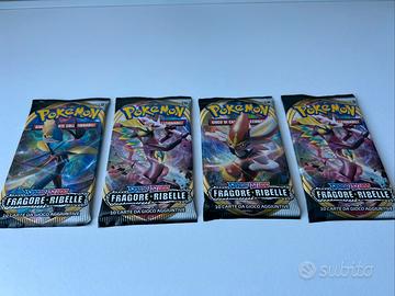 4 pacchetti pokemon fragore ribelle sealed