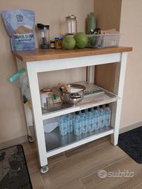 CARRELLO IKEA LEGNO E ACCIAIO