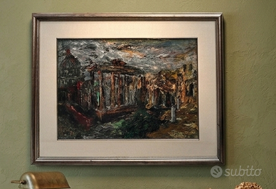 Quadro Olio su Tela Fori Imperiali di Roma 