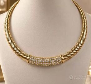 Autentico Collier pavé anni '80 marchio Swarovski