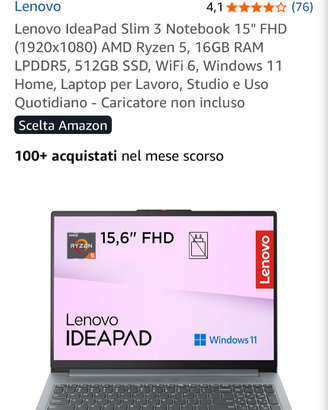 Lenovo IdeaPad Slim 3 15,6” – NUOVO, mai usato