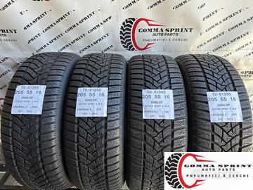 4 PNEUMATICI 205/55 R16 DUNLOP INVERNALI KM0