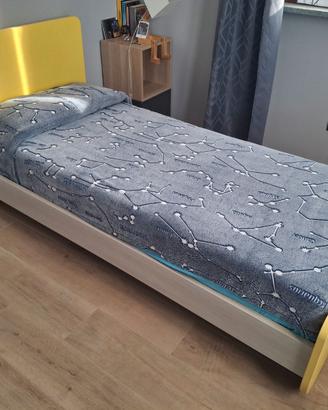 Letto singolo con rete a doghe 80 x 190 cm