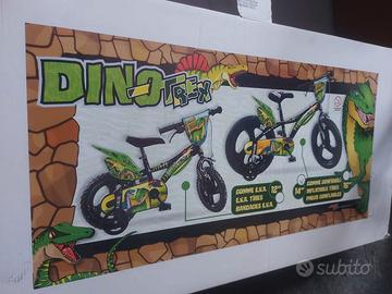 Bici bimbo 14" Dino T-Rex con rotelle - 3/5 anni