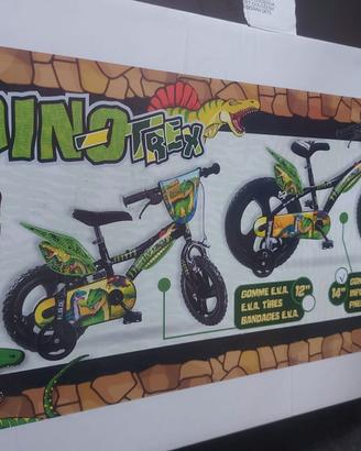Bici bimbo 14" Dino T-Rex con rotelle - 3/5 anni