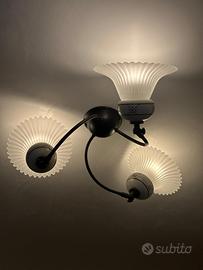 Lampadario ceramica 3 lampade country