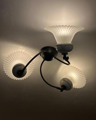 Lampadario ceramica 3 lampade country